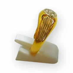 Bague jonc or blanc et diamants
