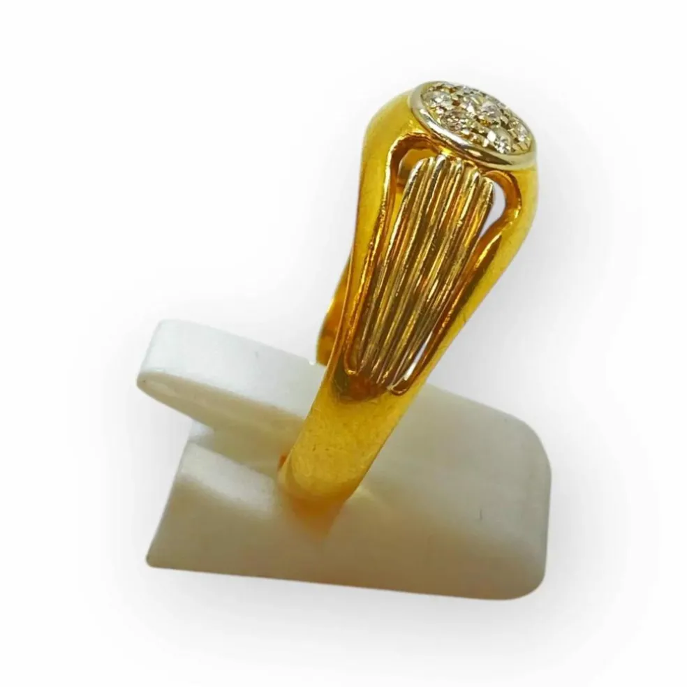 Bague jonc or blanc et diamants