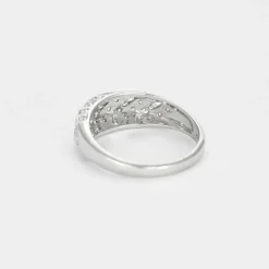 Bague jonc or blanc et diamants