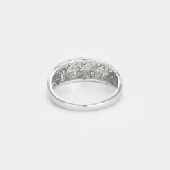 Bague jonc or blanc et diamants