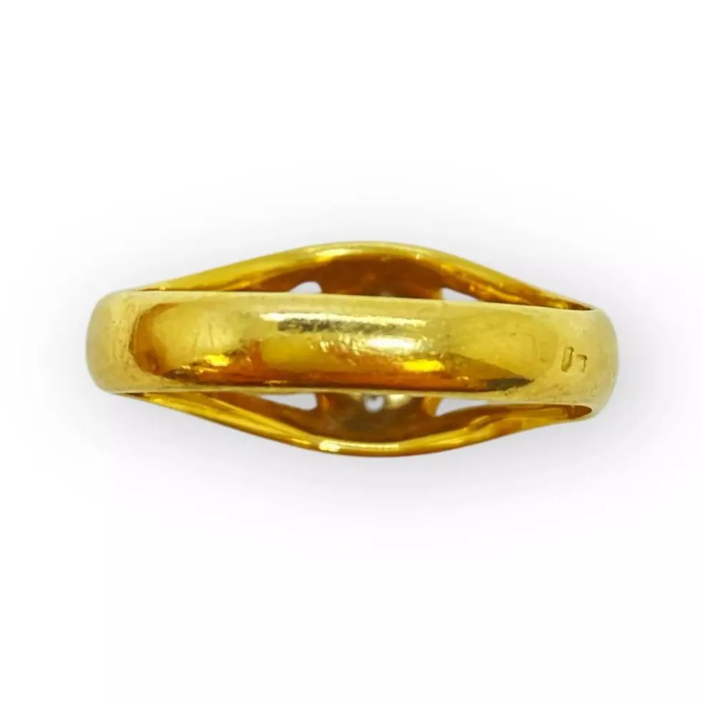 Bague jonc or blanc et diamants