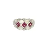 Bague Jonc Or Blanc Nacre et Rubis