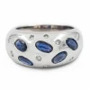 Bague Jonc Or blanc Saphir
