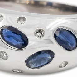 Bague Jonc Or blanc Saphir