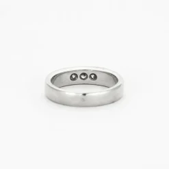 Bague jonc or gris avec diamants
