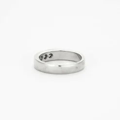 Bague jonc or gris avec diamants
