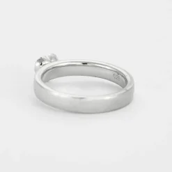 Bague jonc or gris diamant coeur
