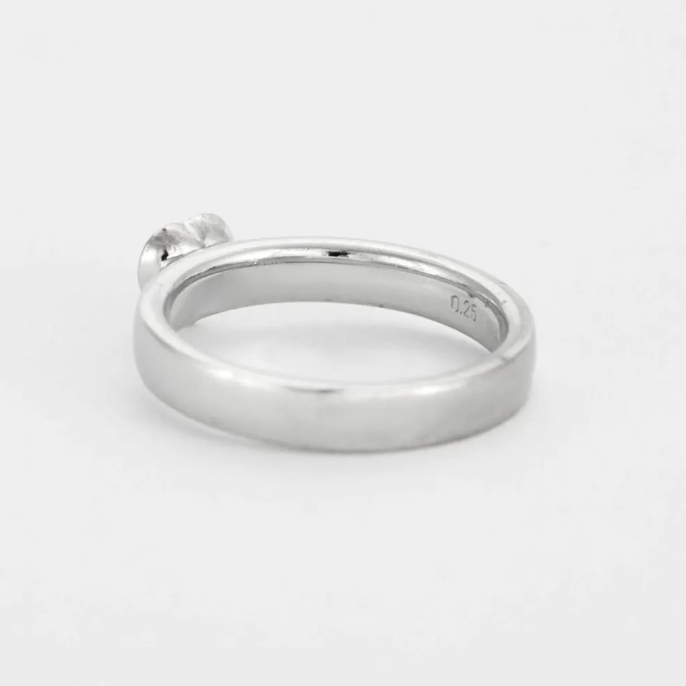 Bague jonc or gris diamant coeur