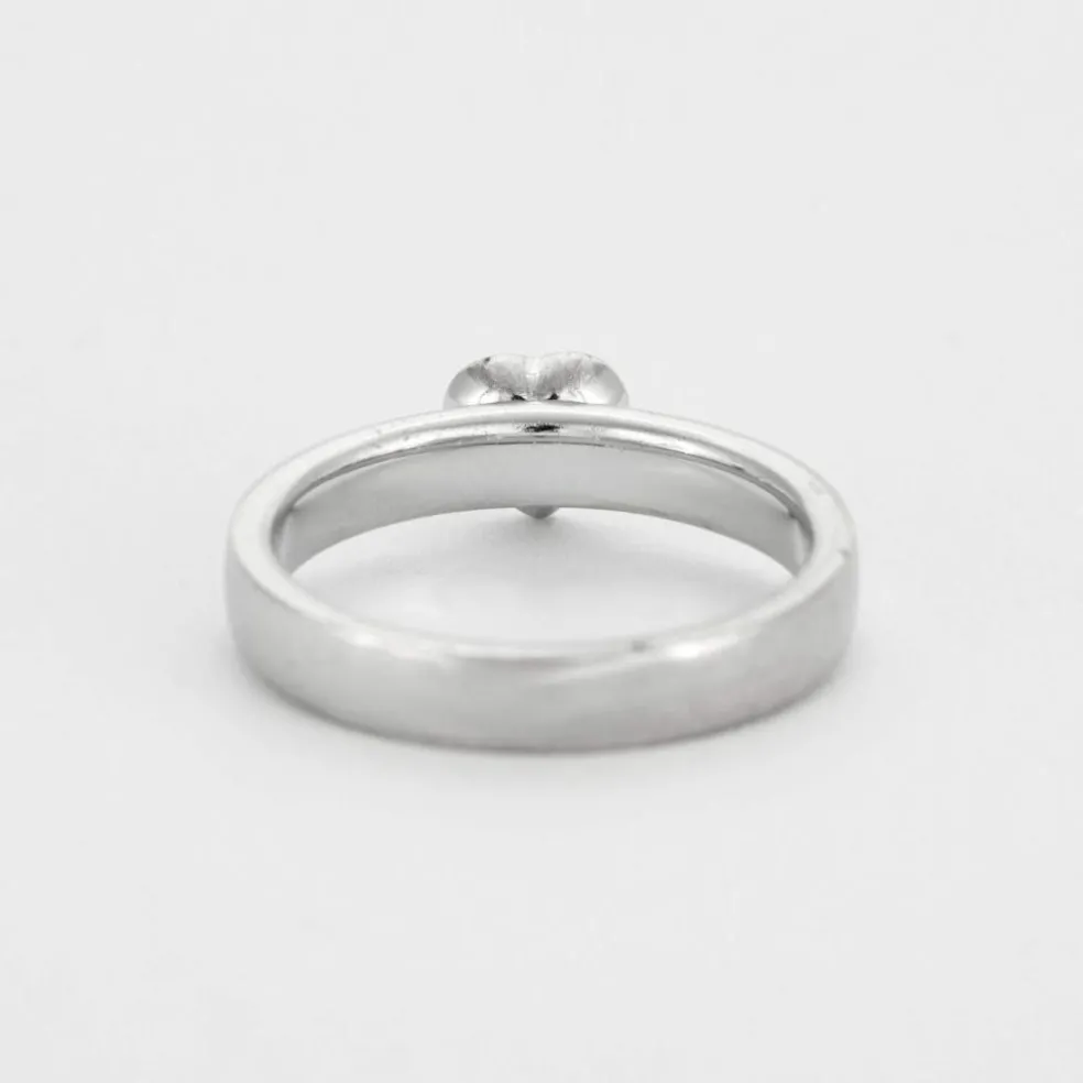 Bague jonc or gris diamant coeur
