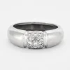 Bague jonc or gris et diamants