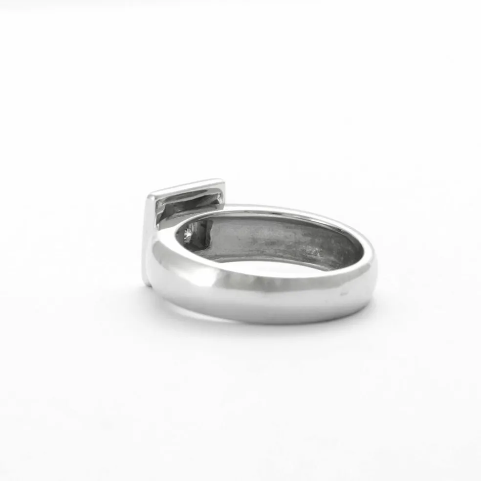 Bague Jonc Or Gris et Diamants