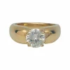 Bague jonc or jaune, diamant.
