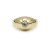 Bague jonc or jaune diamants