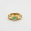 Bague jonc, or jaune, diamants