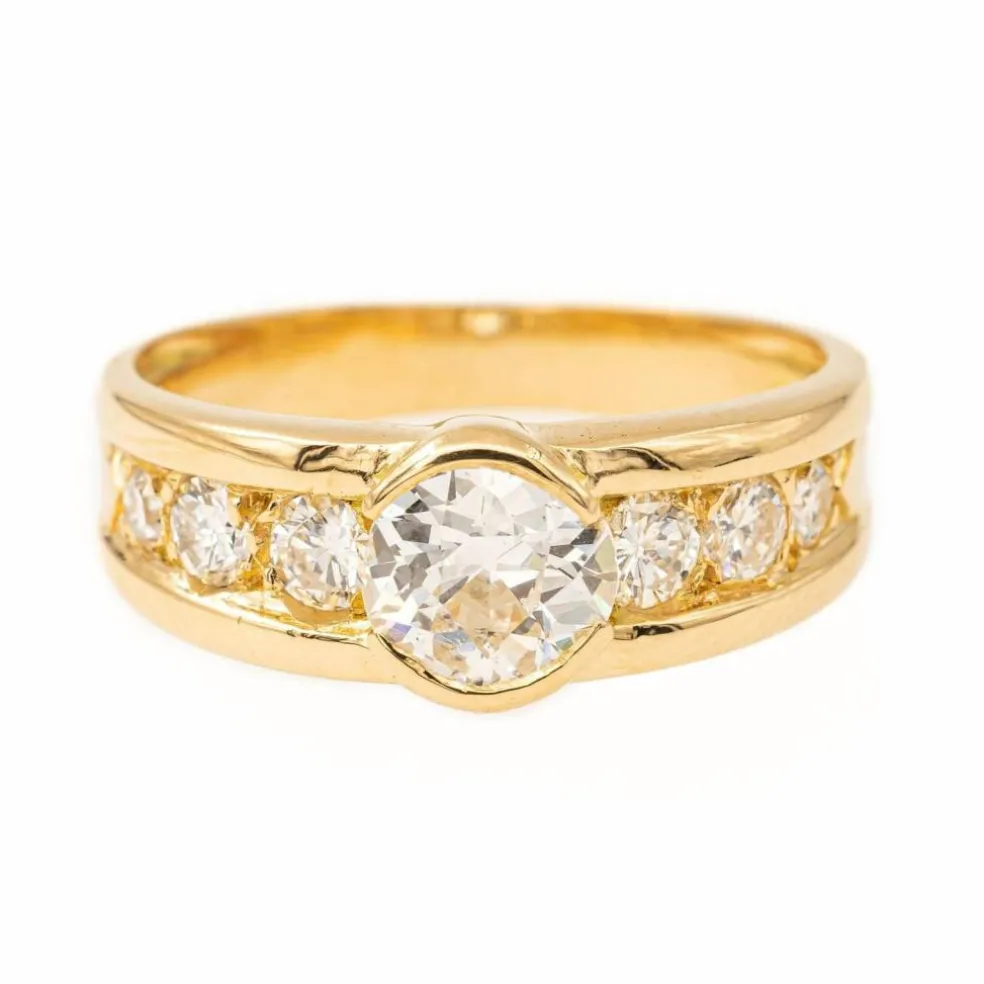 Bague Jonc Or jaune Diamant
