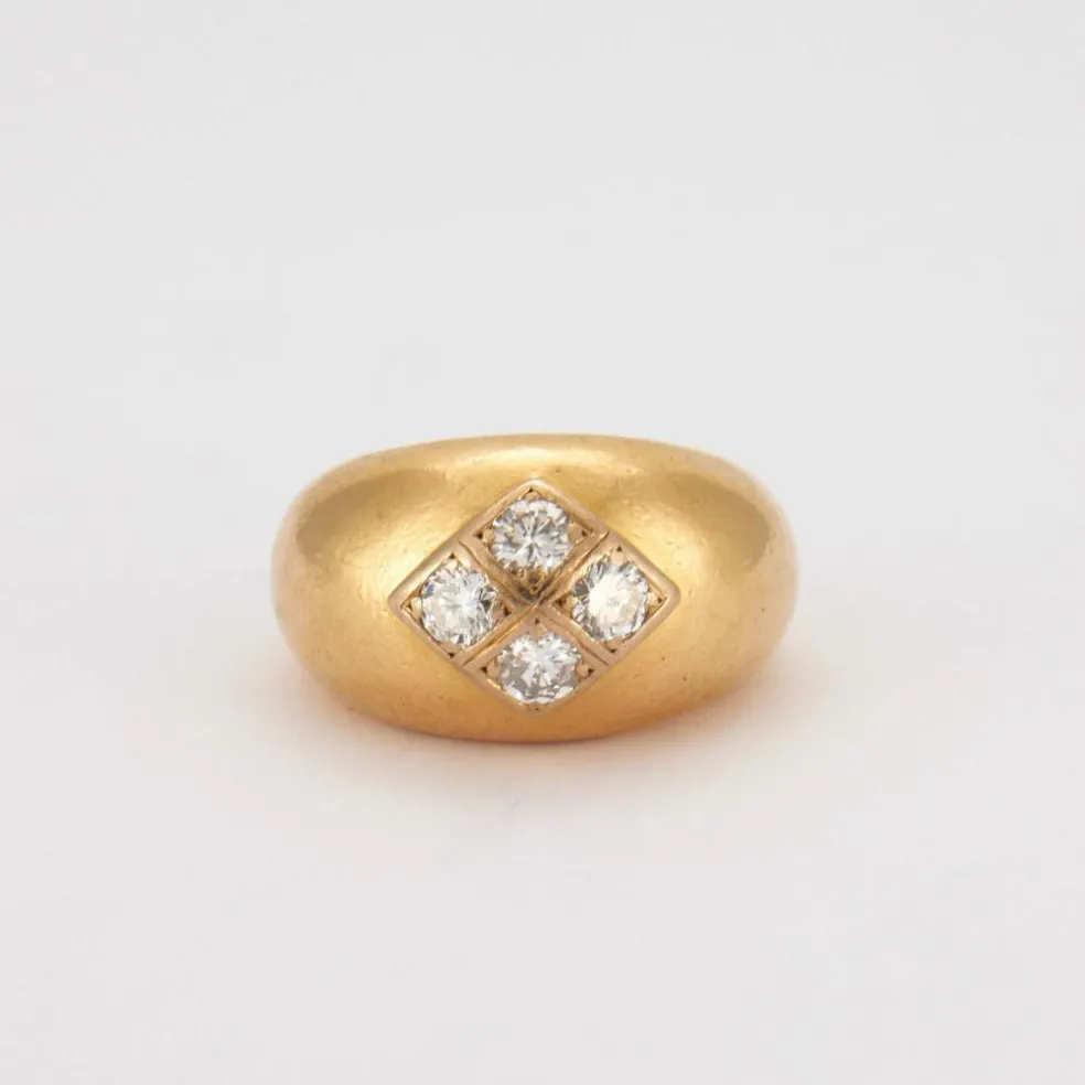 Bague Jonc Or Jaune Diamants
