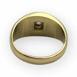 Bague jonc or jaune diamant