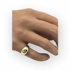 Bague jonc or jaune diamant