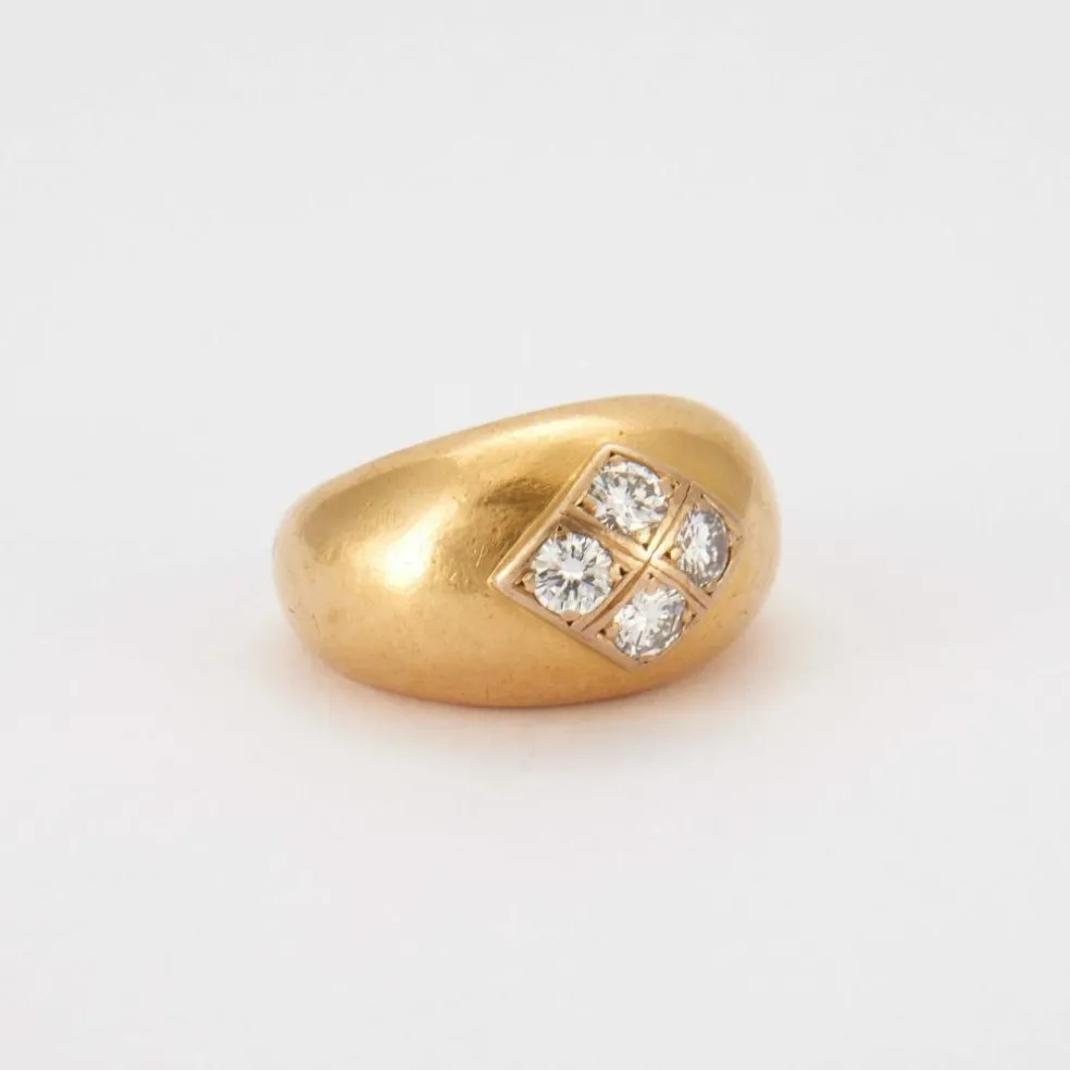 Bague Jonc Or Jaune Diamants
