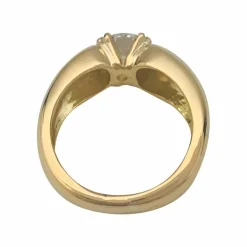 Bague jonc or jaune, diamant.
