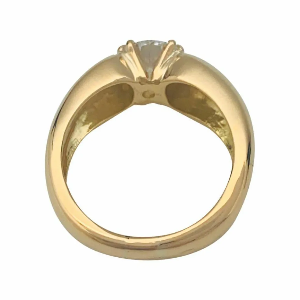 Bague jonc or jaune, diamant.