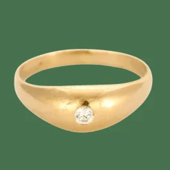 Bague jonc or jaune et diamant