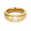 Bague jonc or jaune et diamant