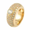 BAGUE "JONC" OR JAUNE ET DIAMANTS