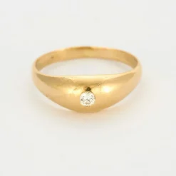 Bague jonc or jaune et diamant