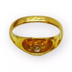 Bague jonc or jaune et diamant