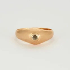 Bague jonc or jaune et diamant