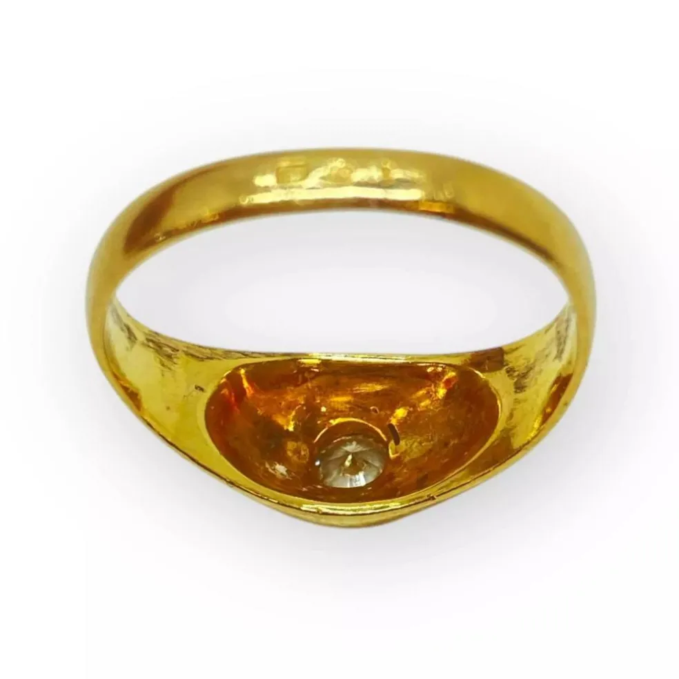 Bague jonc or jaune et diamant
