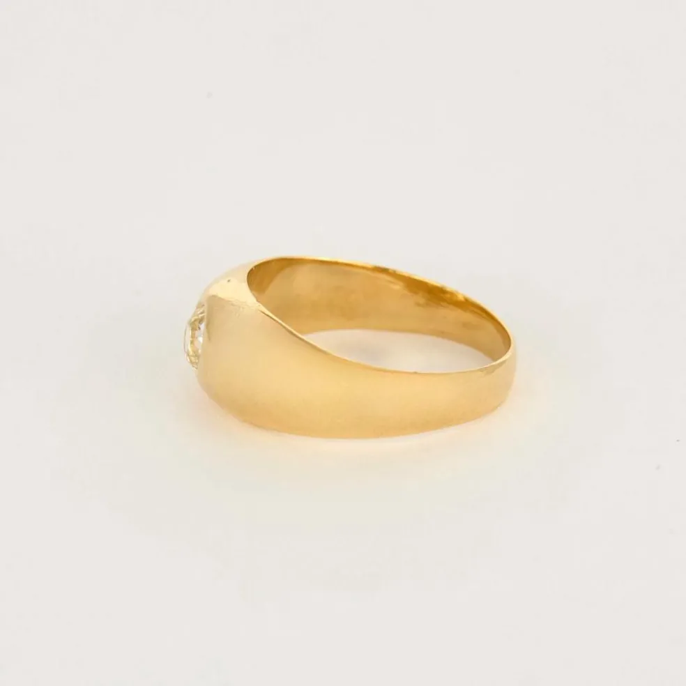 Bague jonc or jaune et diamant