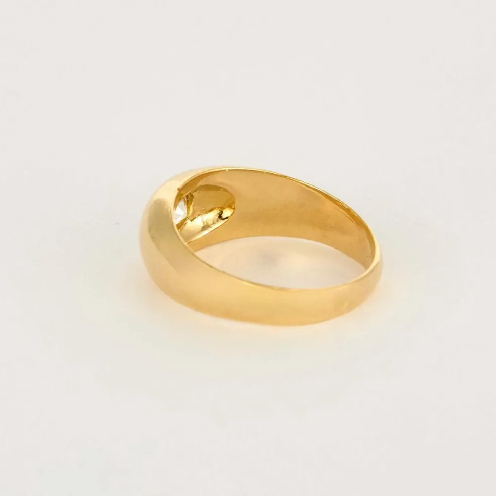 Bague jonc or jaune et diamant