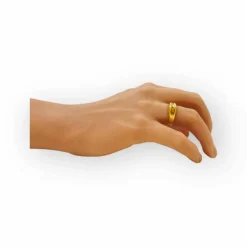 Bague jonc or jaune et diamant