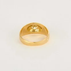 Bague jonc or jaune et diamant