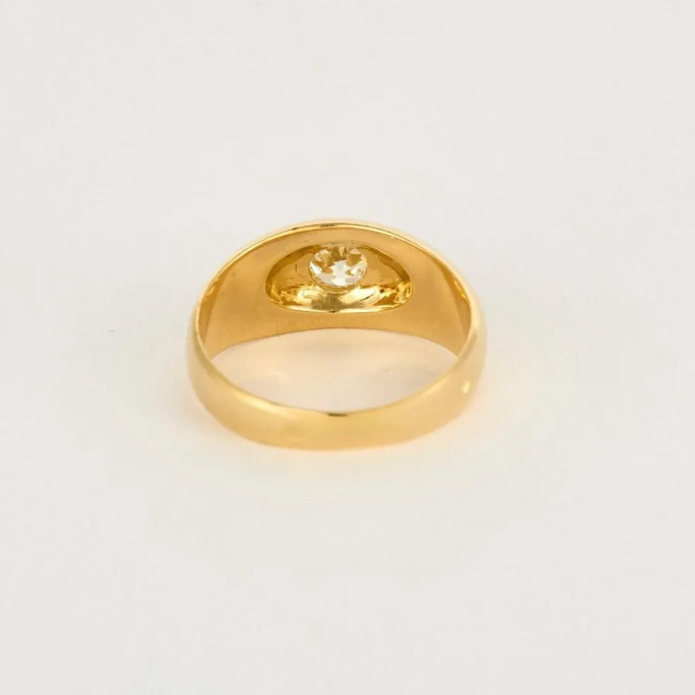 Bague jonc or jaune et diamant