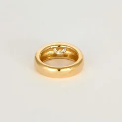 Bague jonc or jaune et diamant