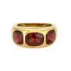 Bague jonc or jaune et grenat almandin