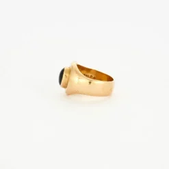 Bague jonc or jaune œil de tigre