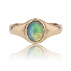 Bague jonc or jaune opale