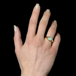 Bague jonc or jaune opale