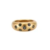 Bague Jonc Or Jaune Saphirs