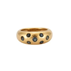 Bague Jonc Or Jaune Saphirs