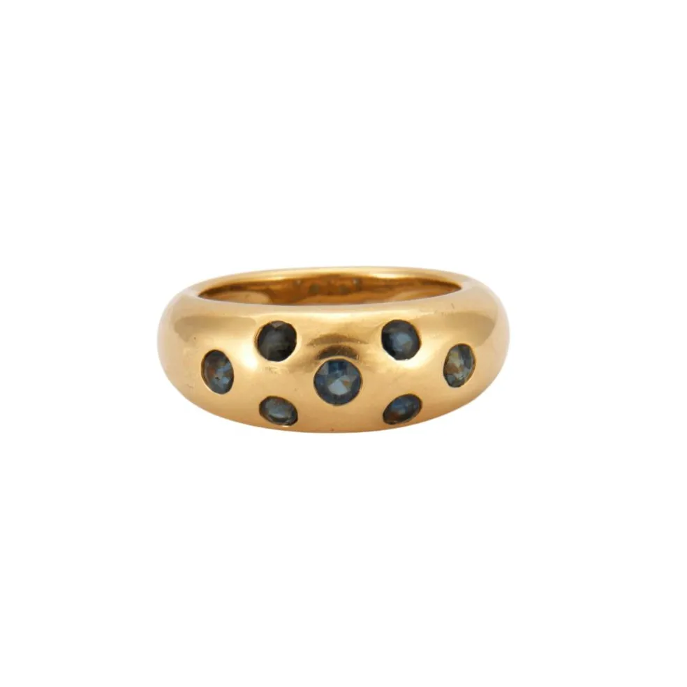 Bague Jonc Or Jaune Saphirs