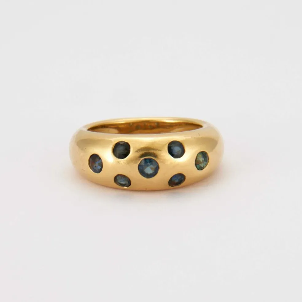 Bague Jonc Or Jaune Saphirs