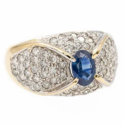 Bague Jonc Or jaune Saphir