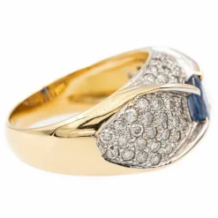 Bague Jonc Or jaune Saphir