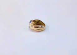 Bague jonc or jaune saphir toi et moi