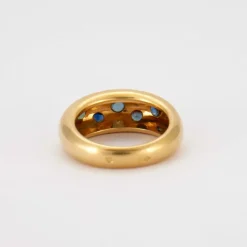 Bague Jonc Or Jaune Saphirs